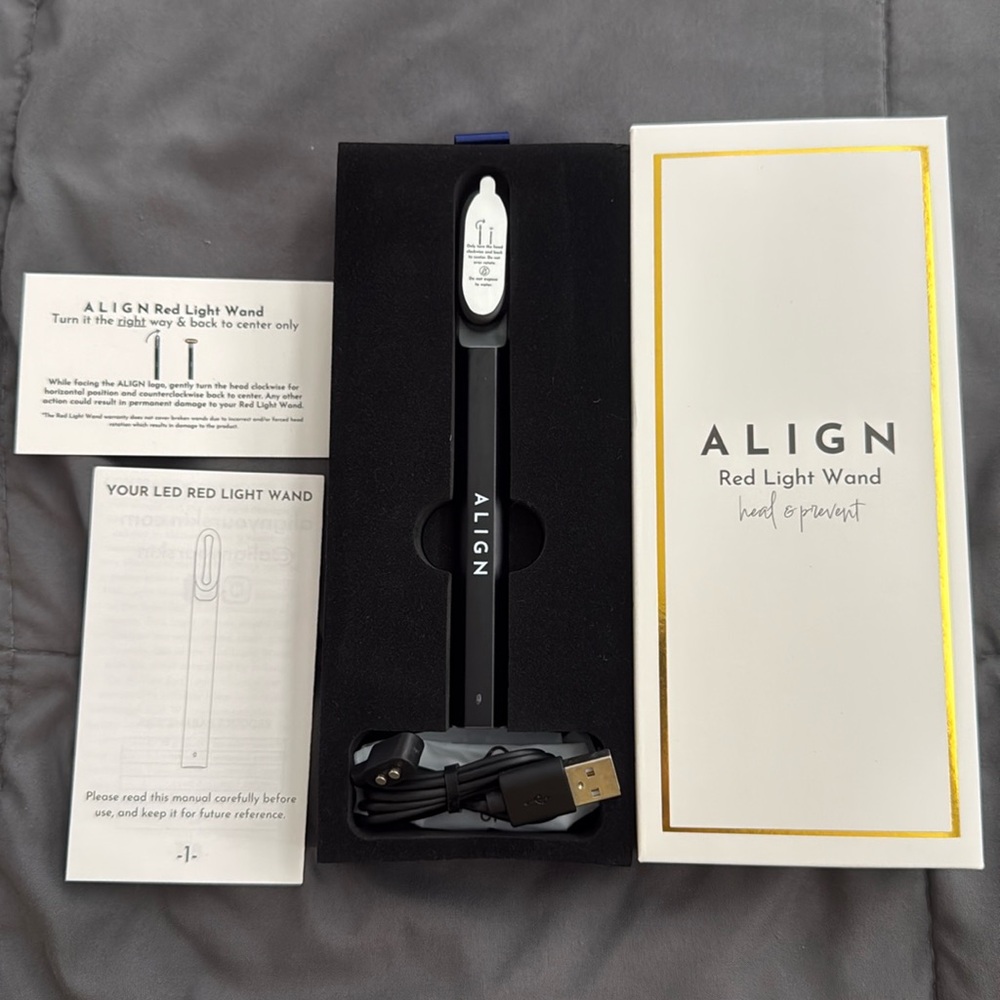 ALIGN Red Light Therapy wand. EMS Micro-current. Red LED photo-rejuvenation NEW